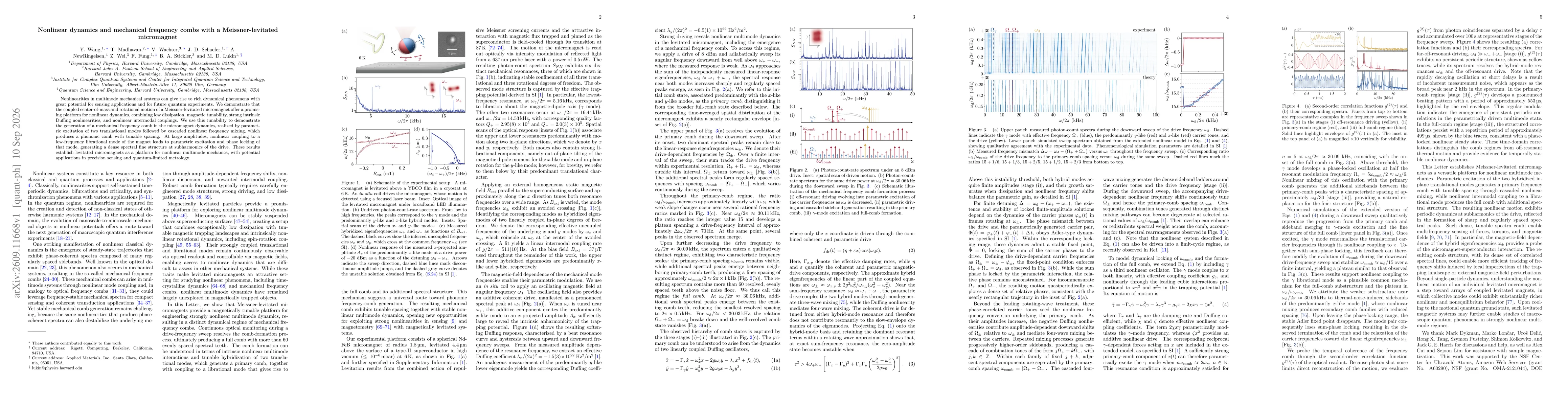 Thumbnail for Nonlinear dynamics and mechanical frequency combs with a Meissner-levitated micromagnet