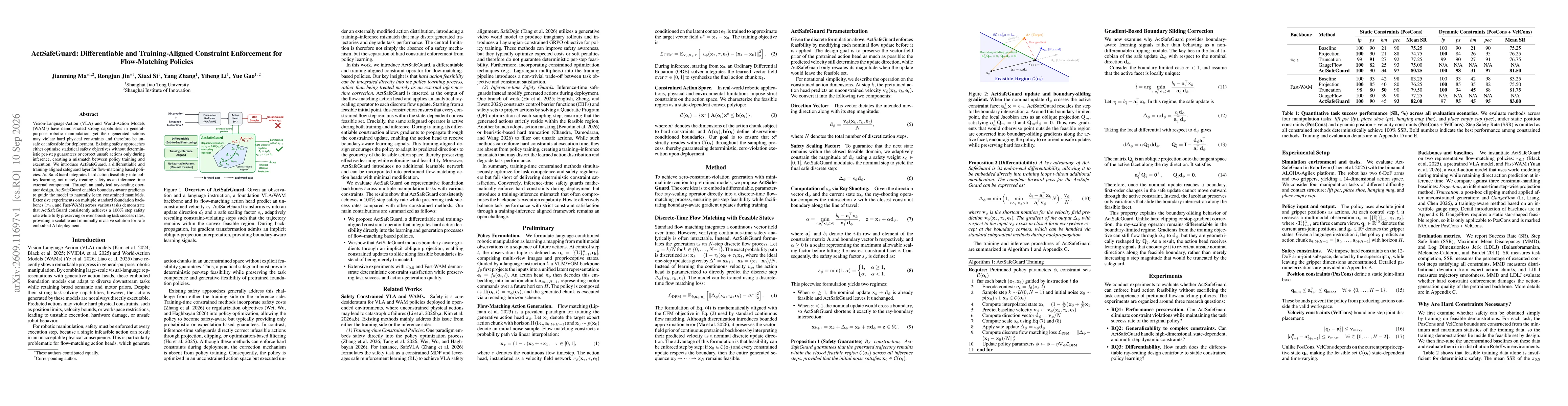 Thumbnail for ActSafeGuard: Differentiable and Training-Aligned Constraint Enforcement for Flow-Matching Policies