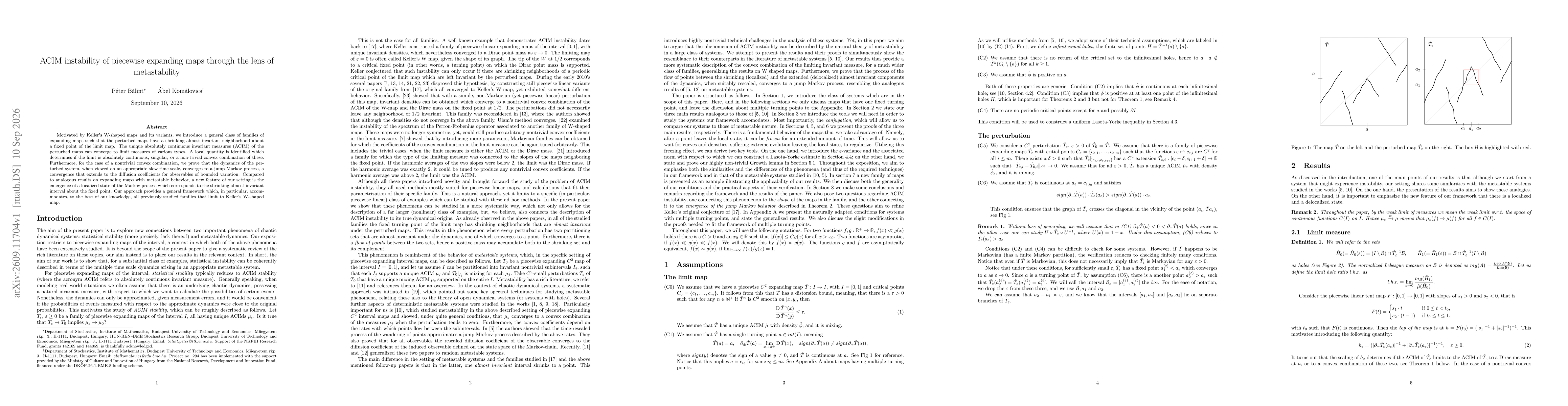 Thumbnail for ACIM instability of piecewise expanding maps through the lens of metastability