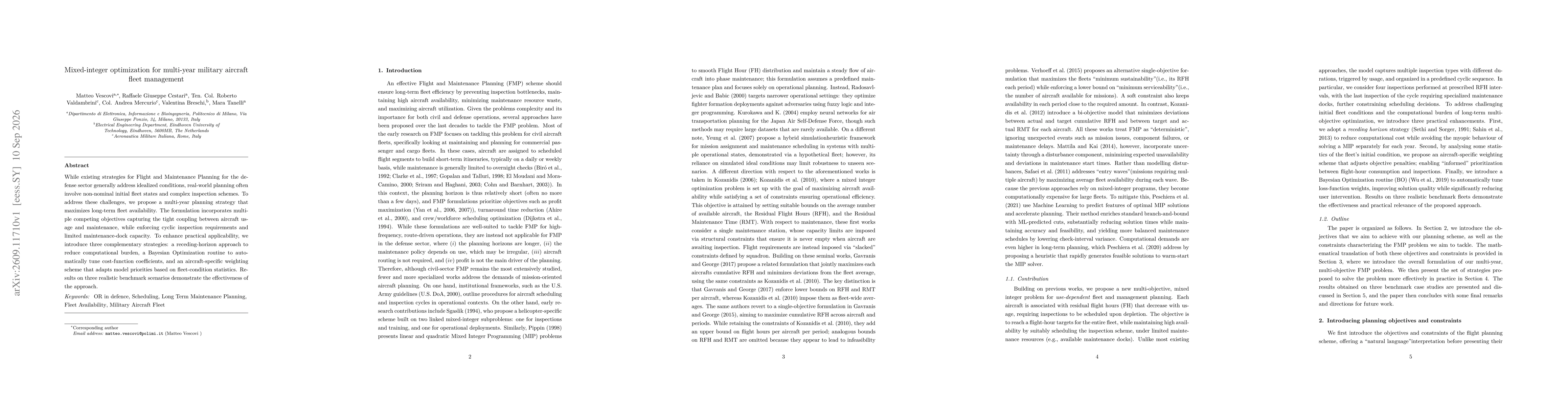 Thumbnail for Mixed-integer optimization for multi-year military aircraft fleet management
