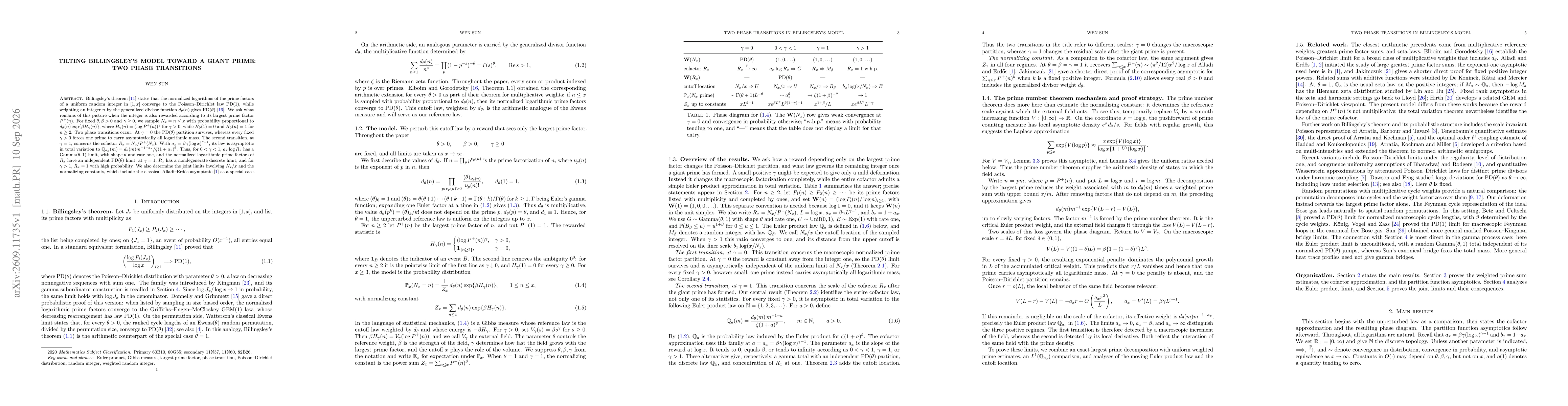 Thumbnail for Tilting Billingsley's model toward a giant prime: two phase transitions