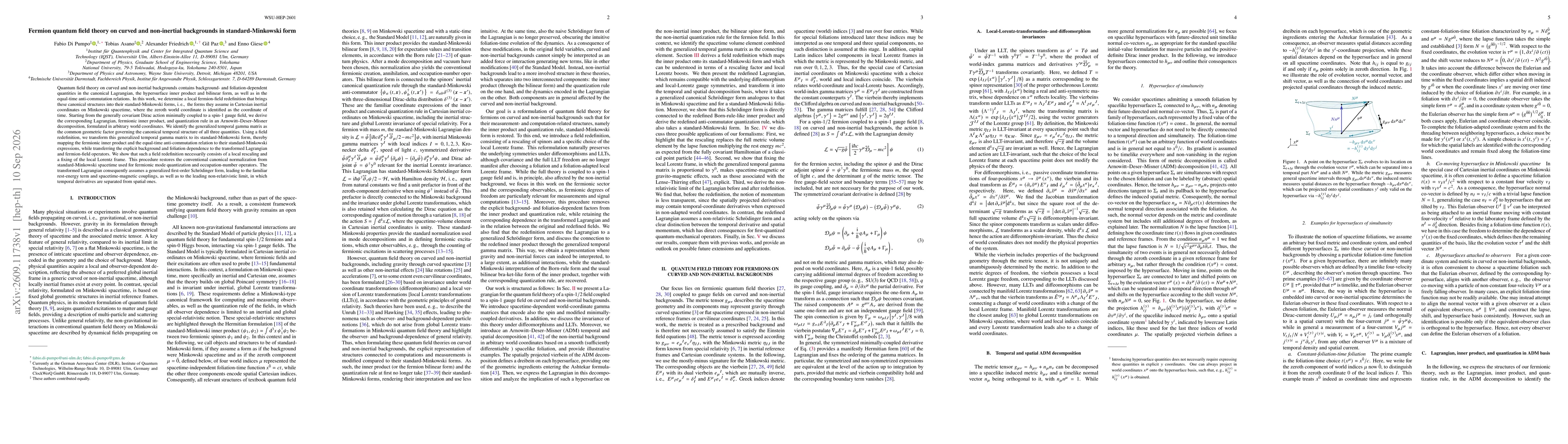 Thumbnail for Fermion quantum field theory on curved and non-inertial backgrounds in standard-Minkowski form