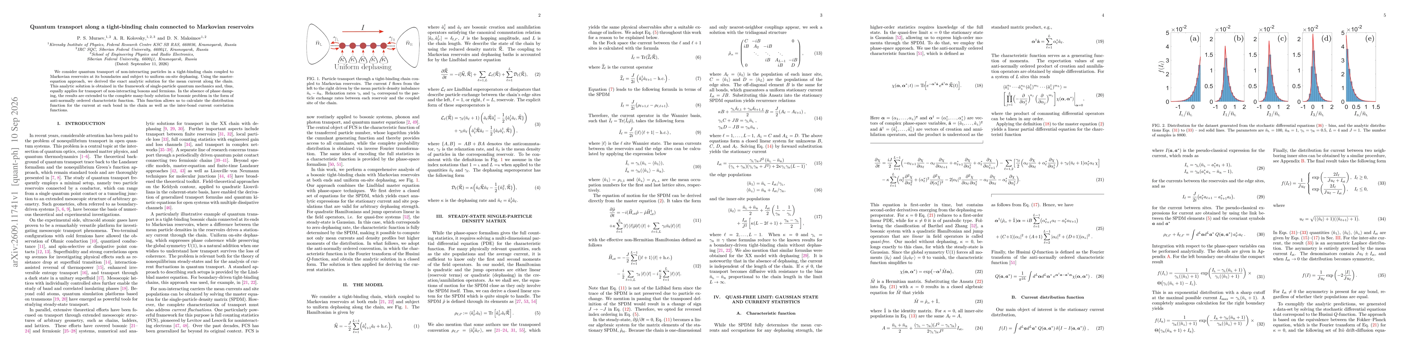 Thumbnail for Quantum transport along a tight-binding chain connected to Markovian reservoirs