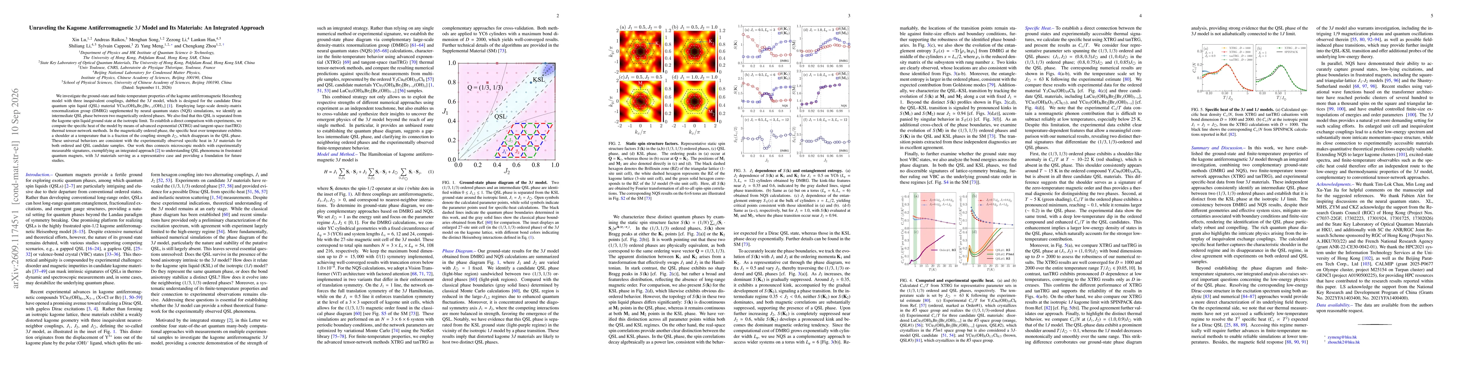 Thumbnail for Unraveling the Kagome Antiferromagnetic $3J$ Model and Its Materials: An Integrated Approach