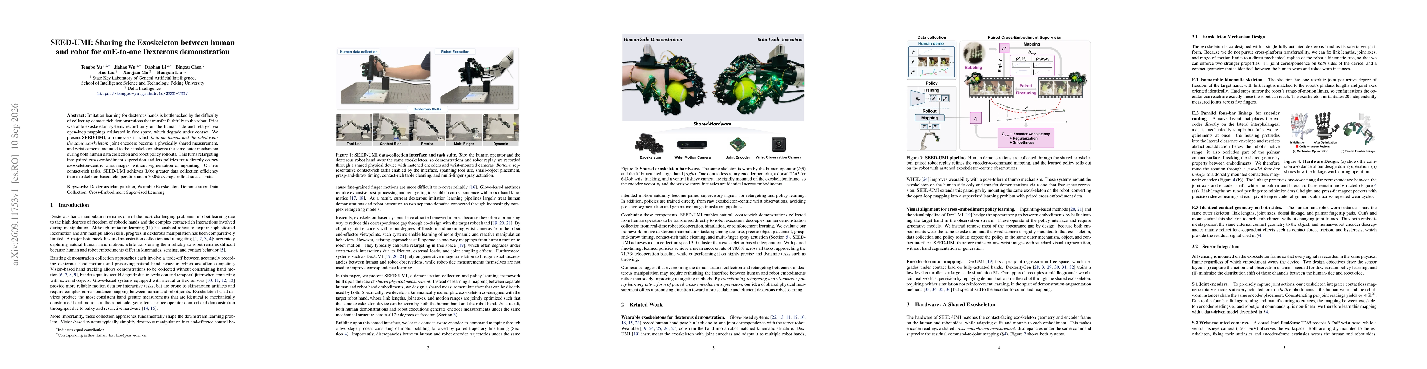 Thumbnail for SEED-UMI: Sharing the Exoskeleton between human and robot for onE-to-one Dexterous demonstration