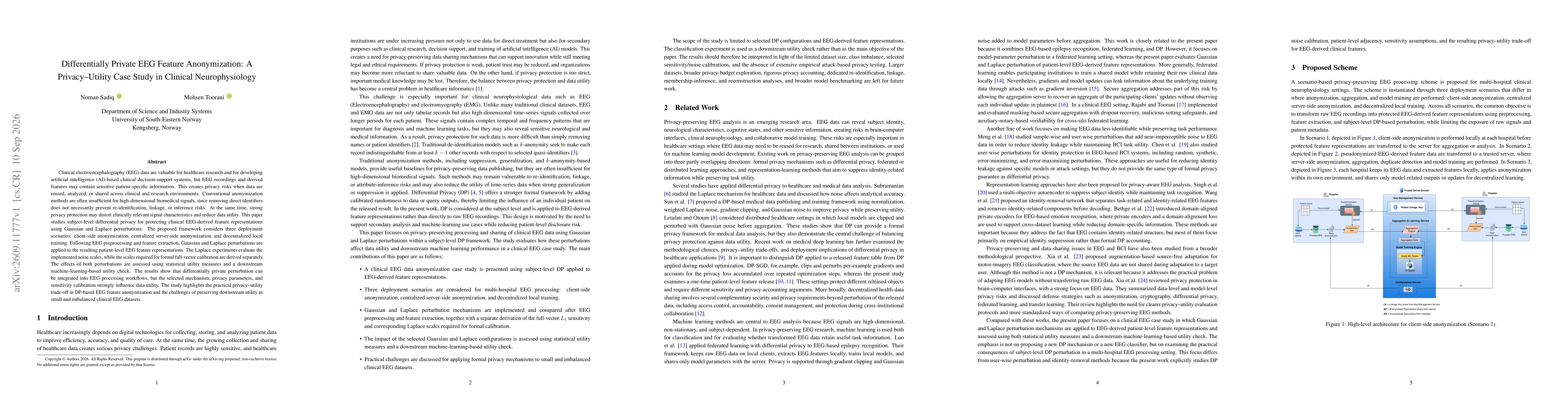 Thumbnail for Differentially Private EEG Feature Anonymization: A Privacy-Utility Case Study in Clinical Neurophysiology