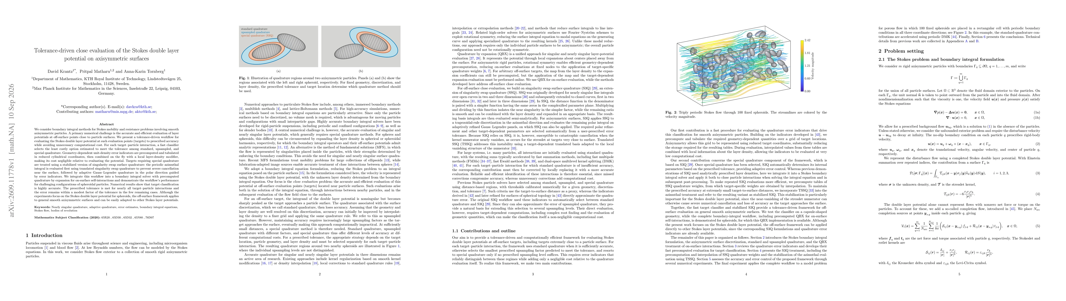 Thumbnail for Tolerance-driven close evaluation of the Stokes double layer potential on axisymmetric surfaces