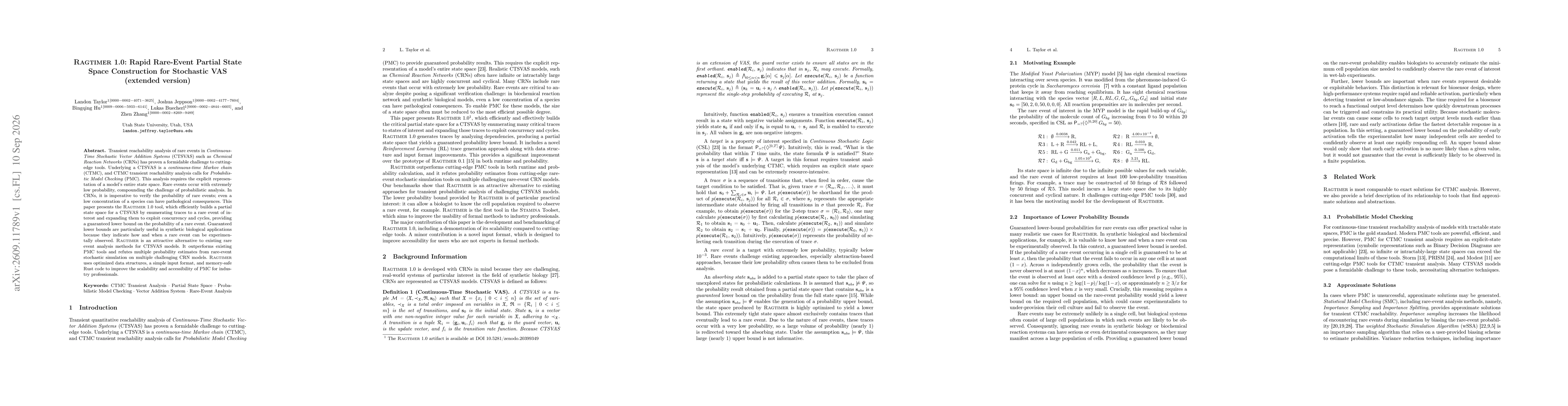 Thumbnail for RAGTIMER 1.0: Rapid Rare-Event Partial State Space Construction for Stochastic VAS (extended version)