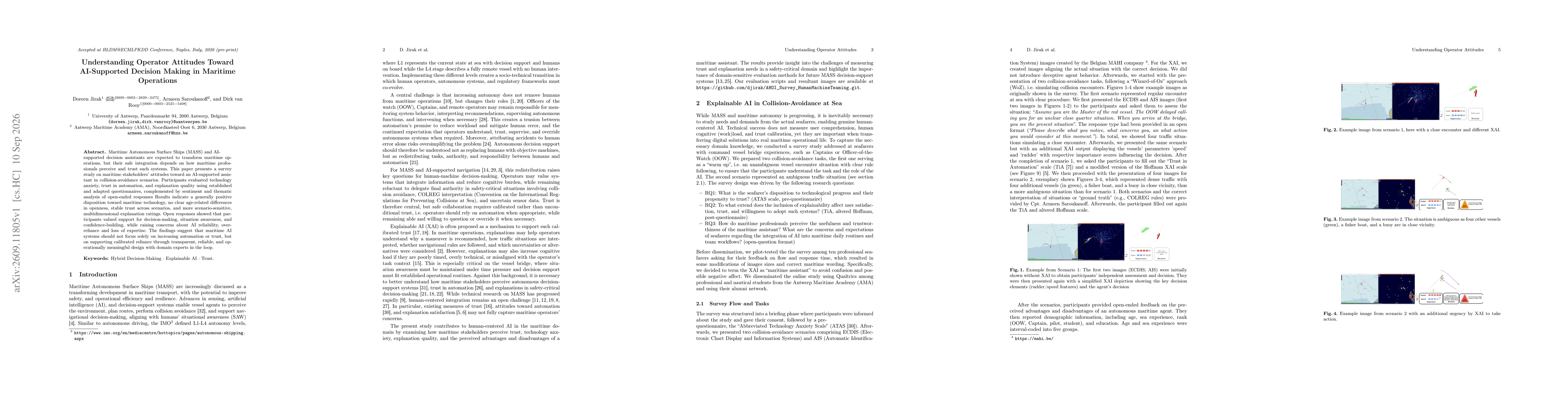 Thumbnail for Understanding Operator Attitudes Toward AI-Supported Decision Making in Maritime Operations