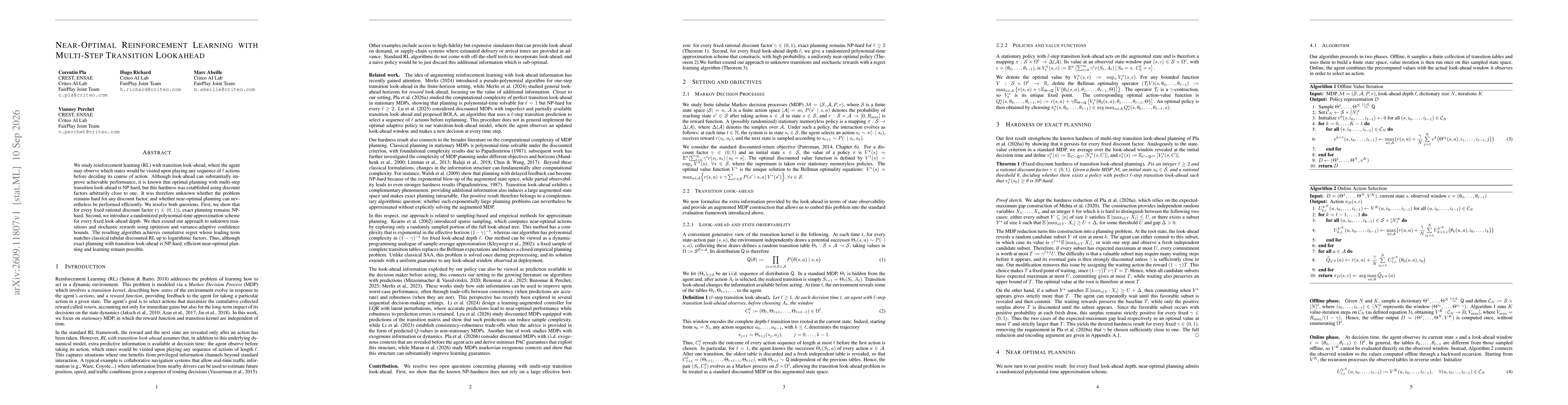 Thumbnail for Near-Optimal Reinforcement Learning with Multi-Step Transition Lookahead