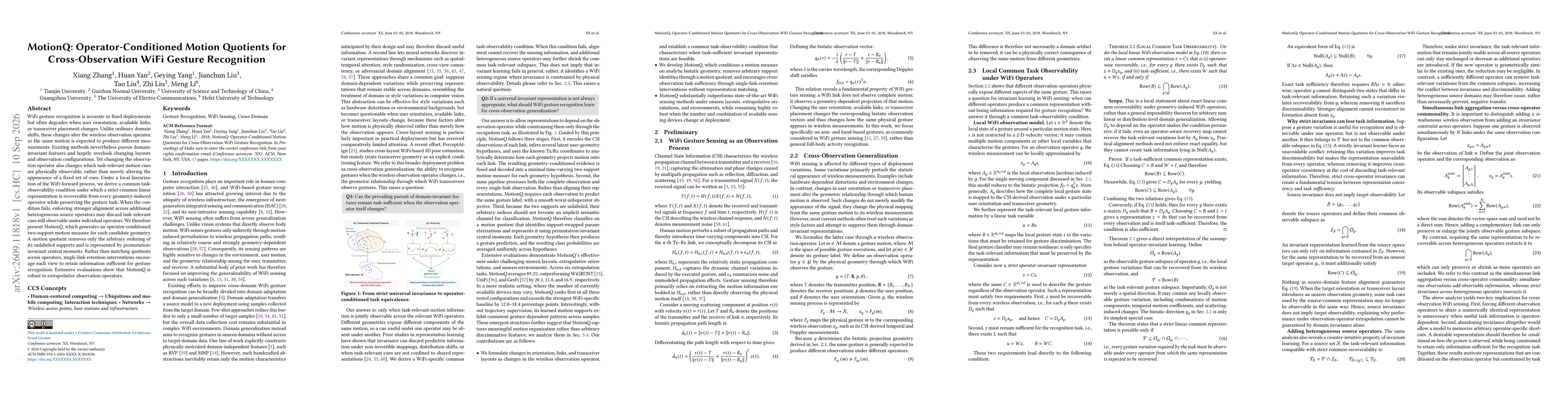 Thumbnail for MotionQ: Operator-Conditioned Motion Quotients for Cross-Observation WiFi Gesture Recognition