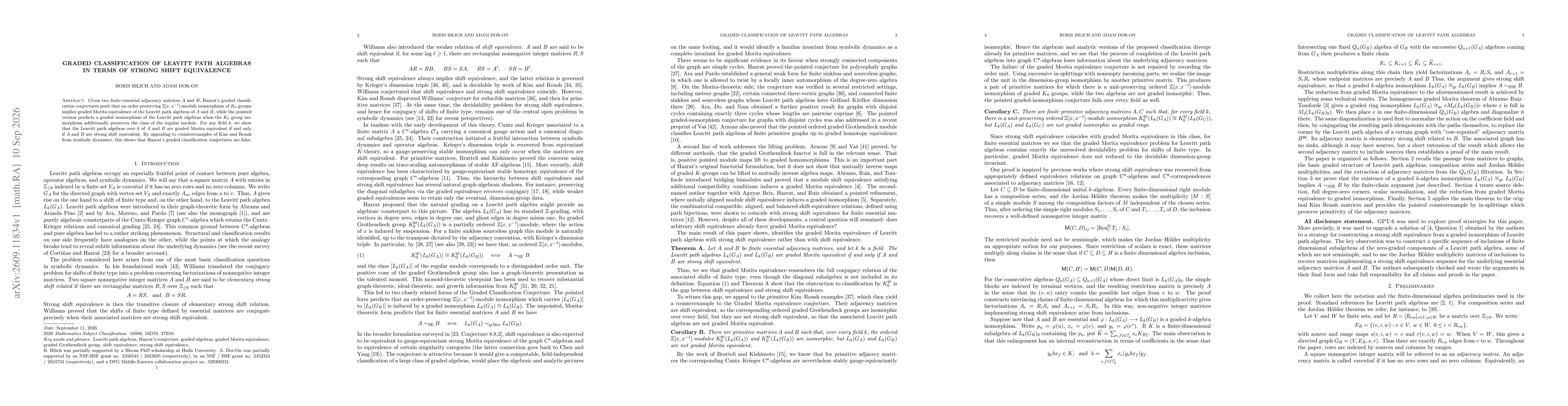 Thumbnail for Graded classification of Leavitt path algebras in terms of strong shift equivalence
