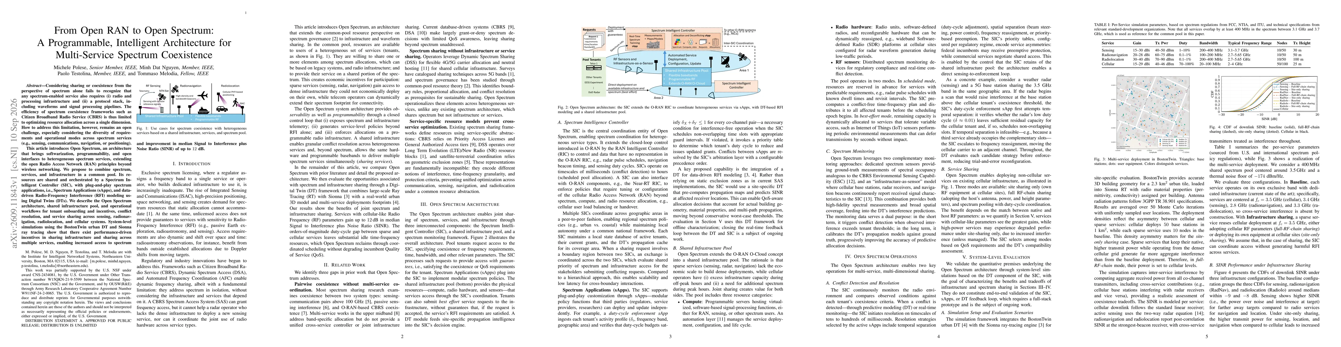 Thumbnail for From Open RAN to Open Spectrum: A Programmable, Intelligent Architecture for Multi-Service Spectrum Coexistence