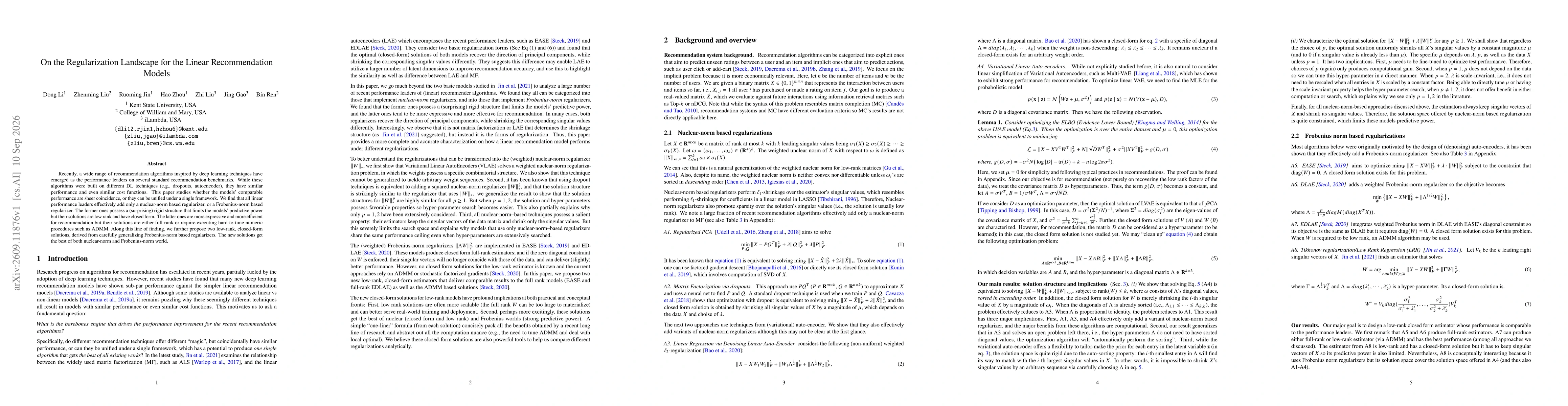 Thumbnail for On the Regularization Landscape for the Linear Recommendation Models