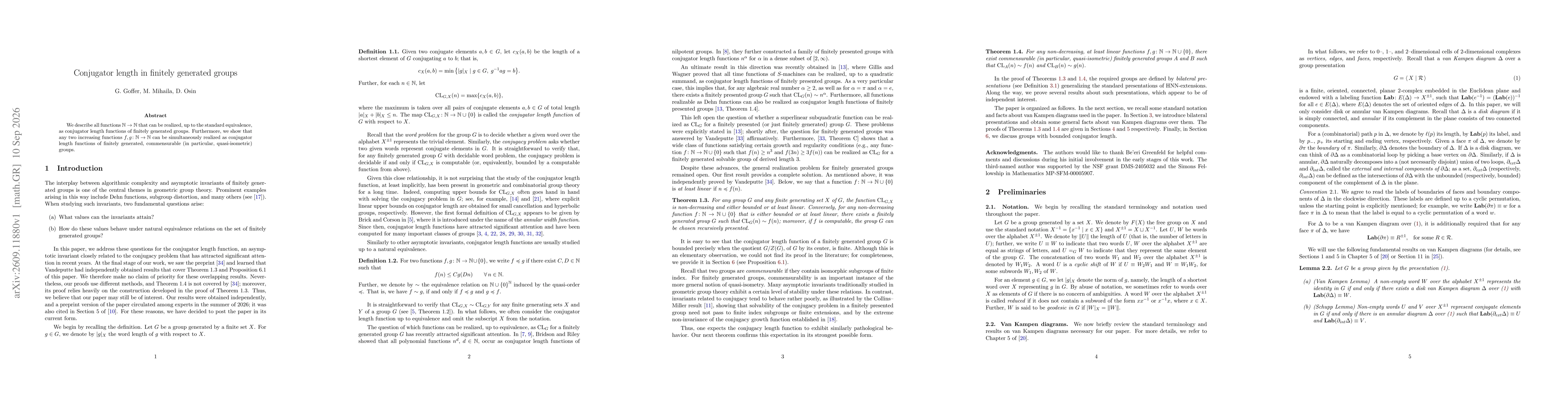 Thumbnail for Conjugator length in finitely generated groups