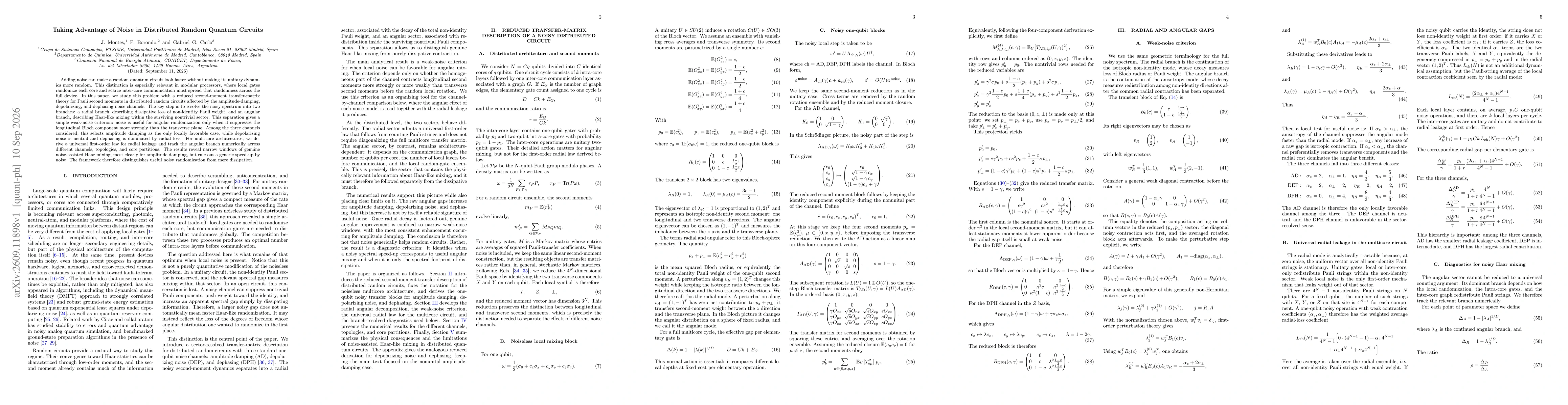 Thumbnail for Taking Advantage of Noise in Distributed Random Quantum Circuits