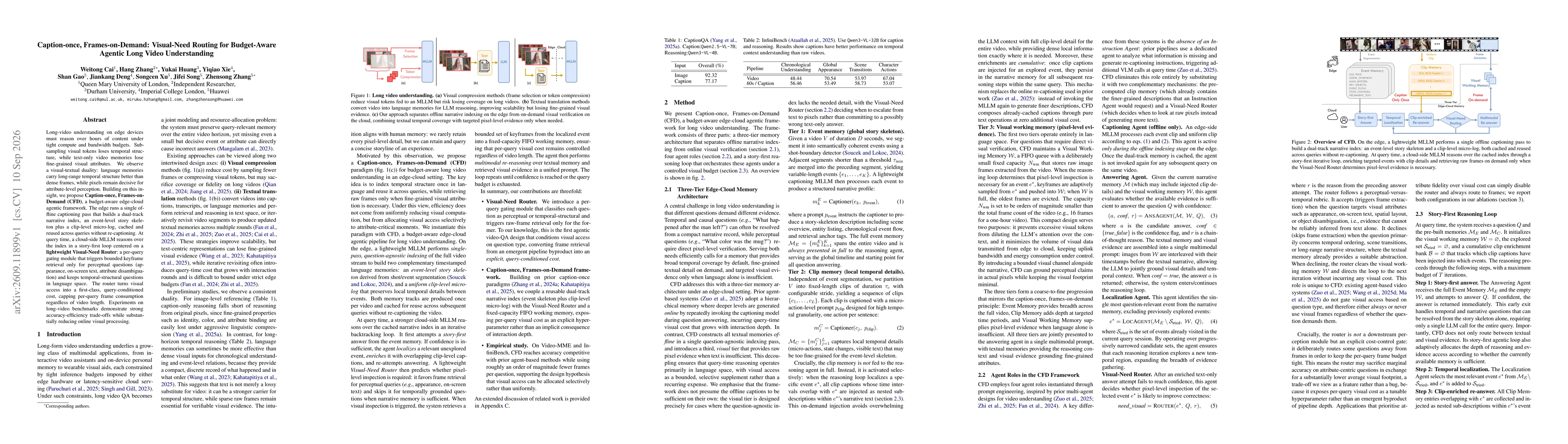 Thumbnail for Caption-once, Frames-on-Demand: Visual-Need Routing for Budget-Aware Agentic Long Video Understanding
