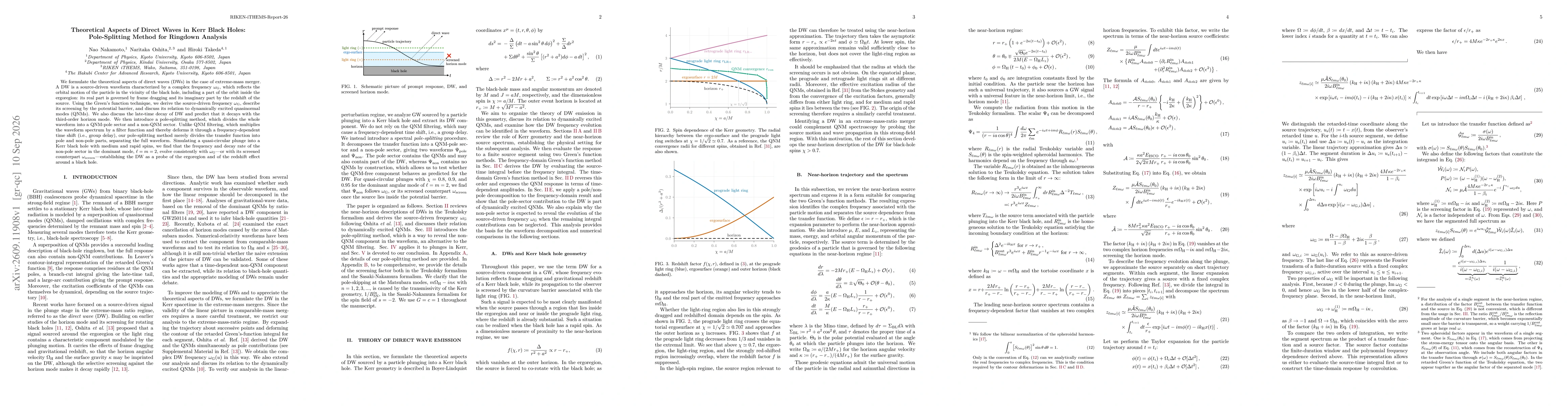 Thumbnail for Theoretical Aspects of Direct Waves in Kerr Black Holes: Pole-Splitting Method for Ringdown Analysis