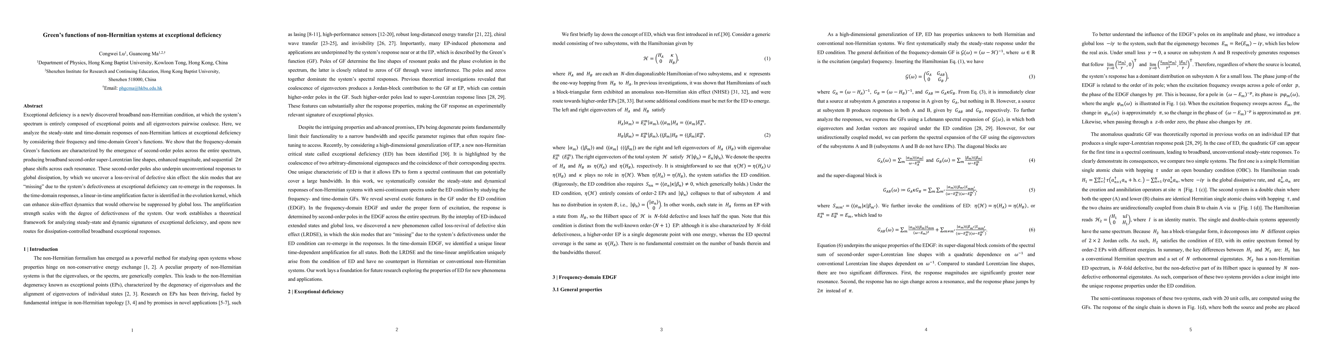 Thumbnail for Green's function of non-Hermitian systems at exceptional deficiency