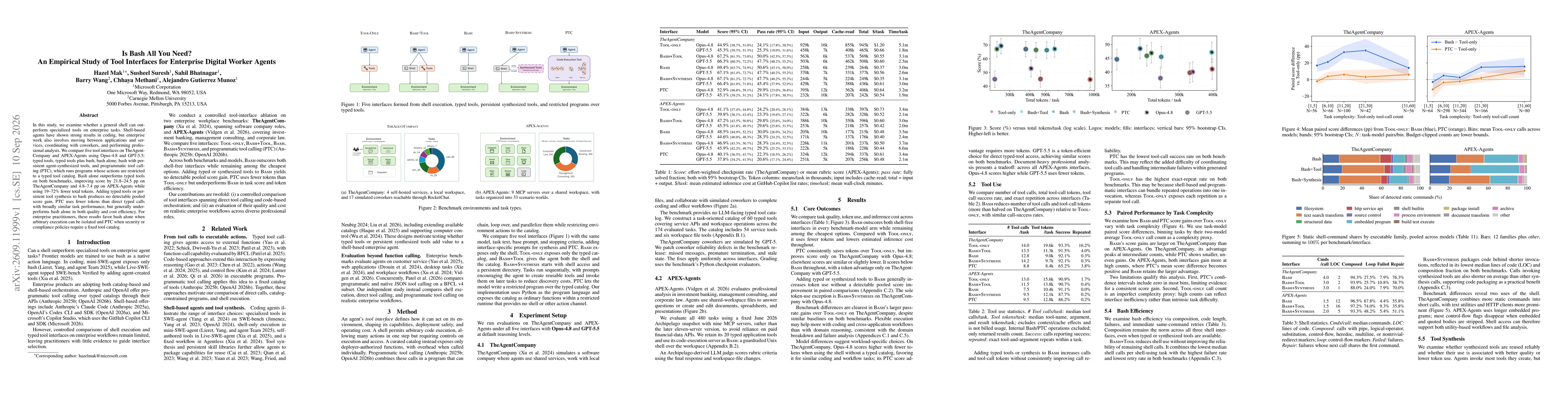 Thumbnail for Is Bash All You Need? An Empirical Study of Tool Interfaces for Enterprise Digital Worker Agents