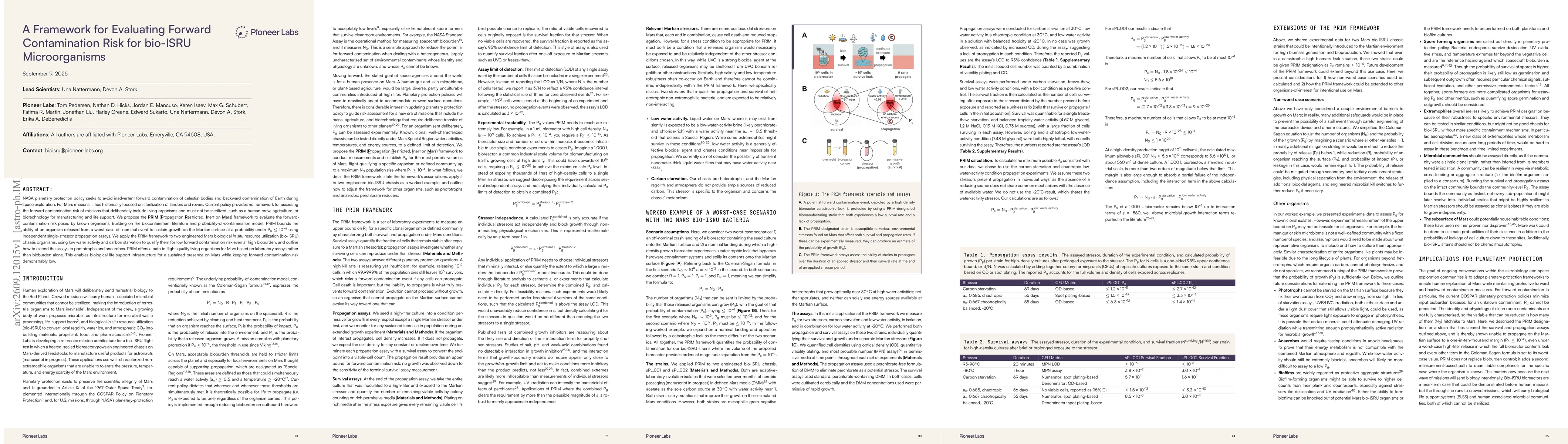 Thumbnail for A Framework for Evaluating Forward Contamination Risk for Bio-ISRU Microorganisms