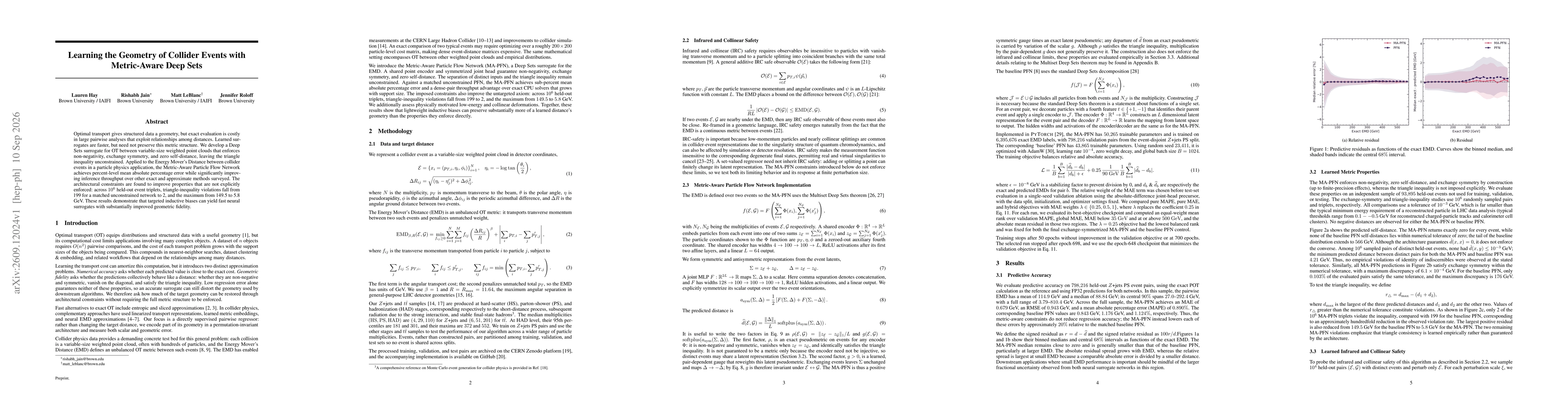 Thumbnail for Learning the Geometry of Collider Events with Metric-Aware Deep Sets