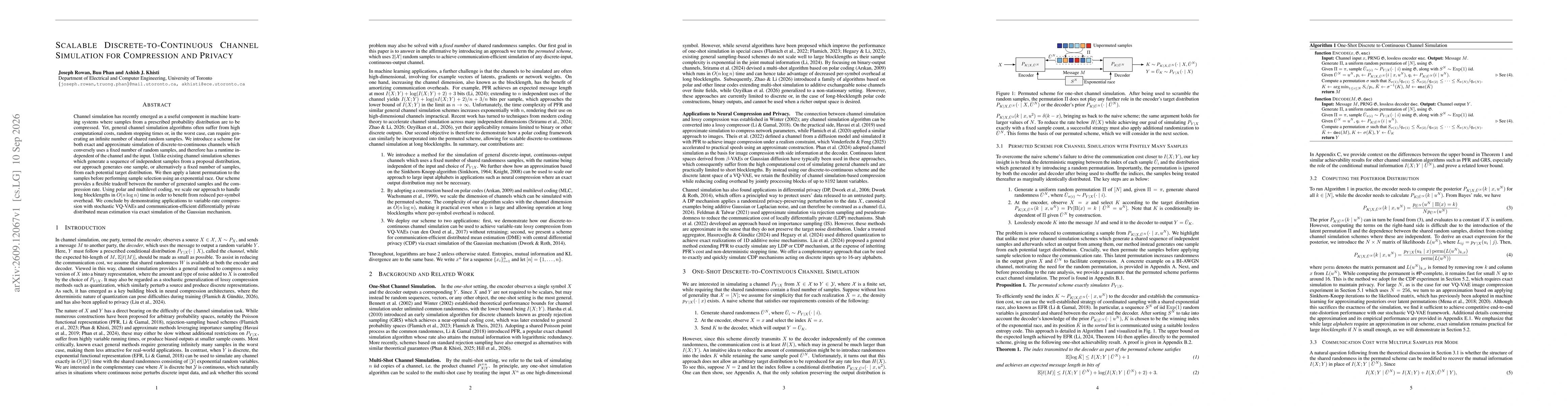 Thumbnail for Scalable Discrete-to-Continuous Channel Simulation for Compression and Privacy