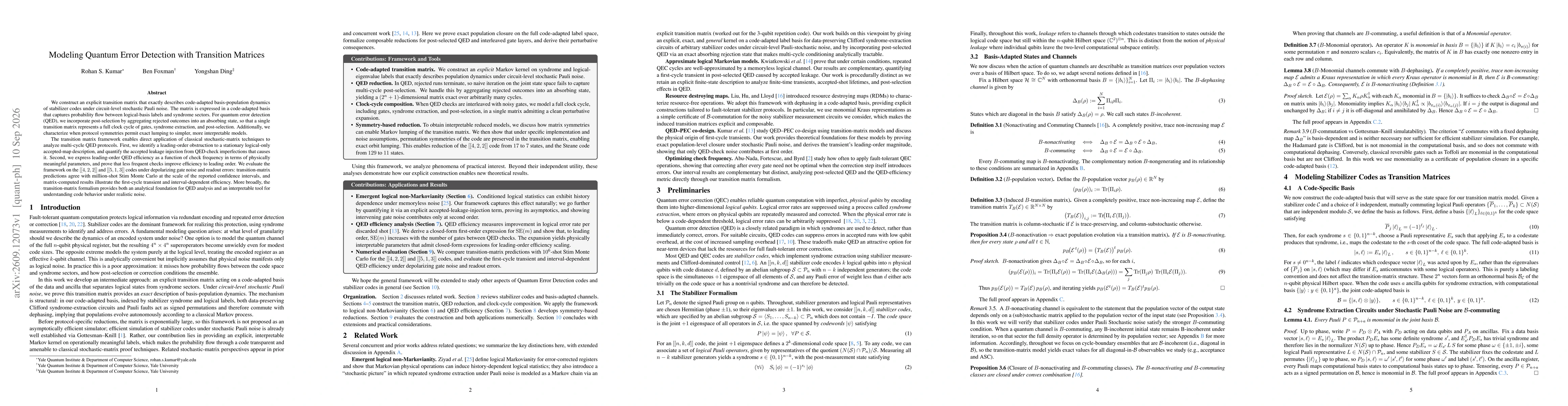 Thumbnail for Modeling Quantum Error Detection with Transition Matrices