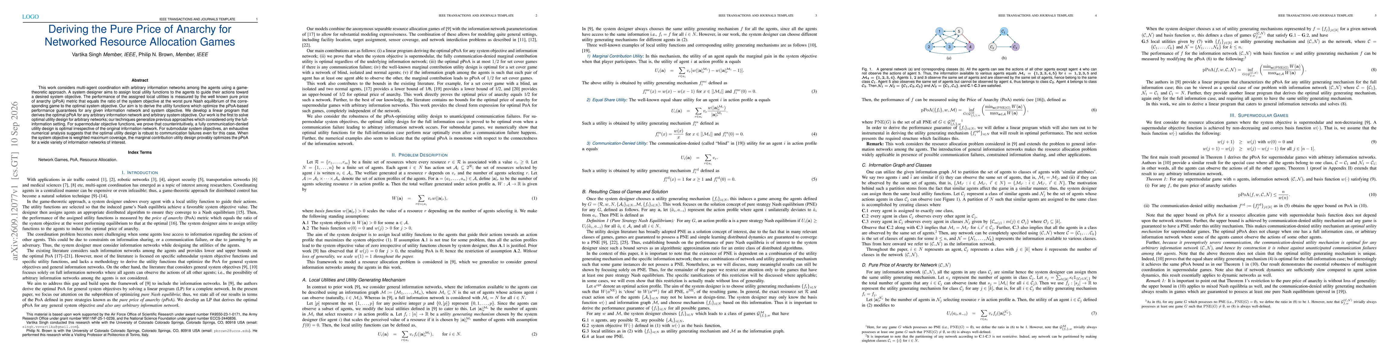 Thumbnail for Deriving the Pure Price of Anarchy for Networked Resource Allocation Games