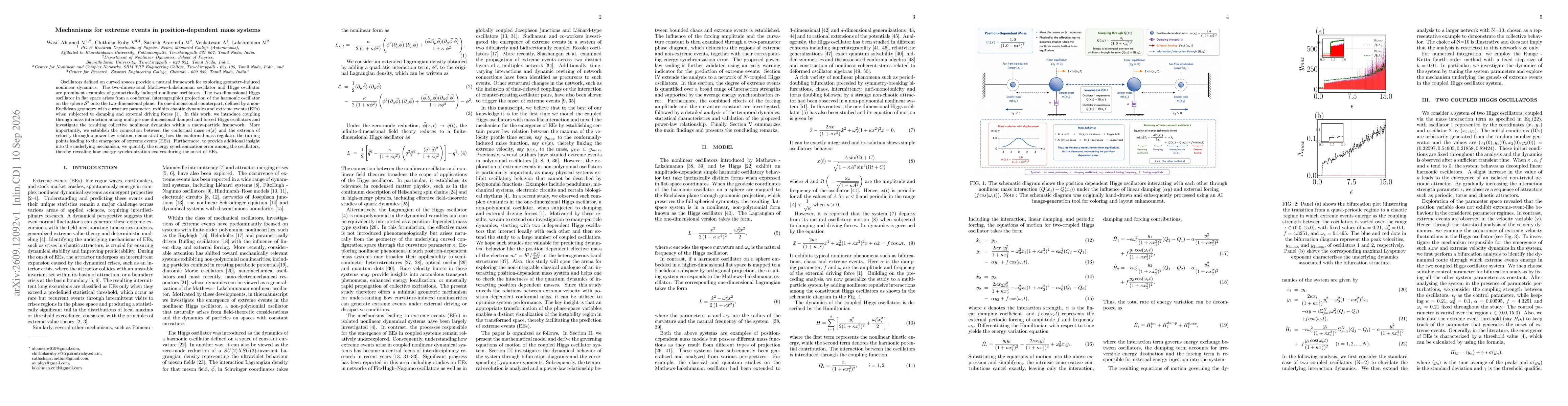 Thumbnail for Mechanisms for extreme events in position-dependent mass systems