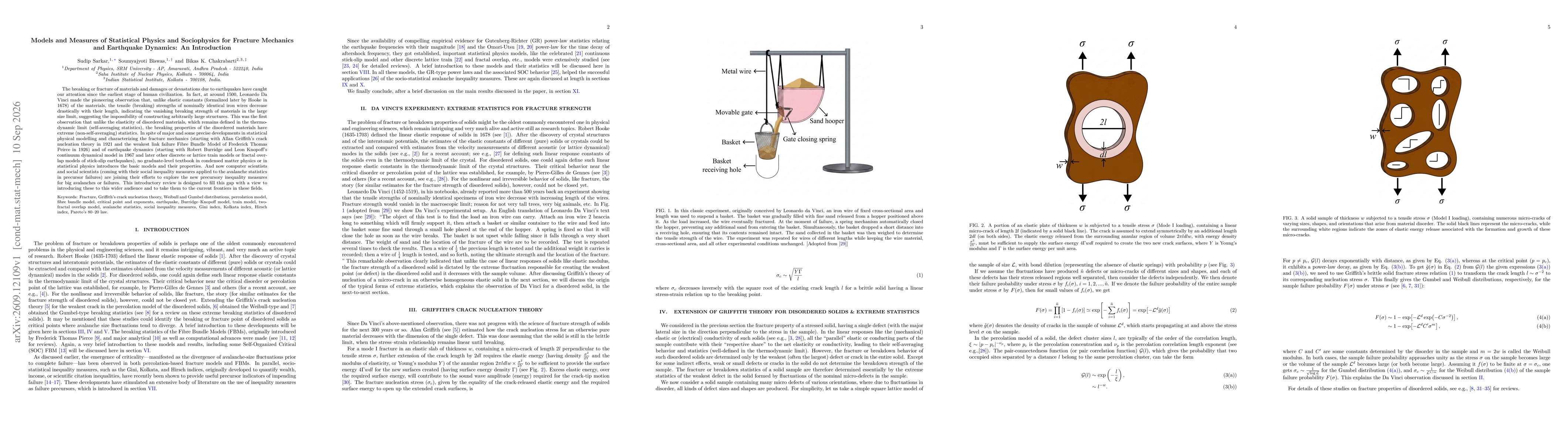 Thumbnail for Models and Measures of Statistical Physics and Sociophysics for Fracture Mechanics and Earthquake Dynamics: An Introduction