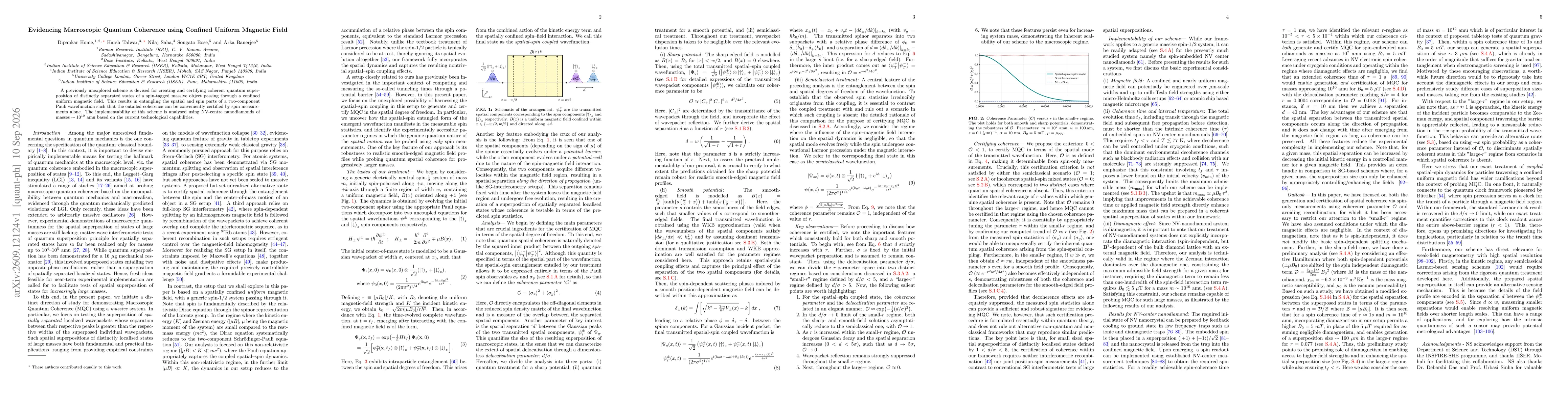 Thumbnail for Evidencing Macroscopic Quantum Coherence using Confined Uniform Magnetic Field