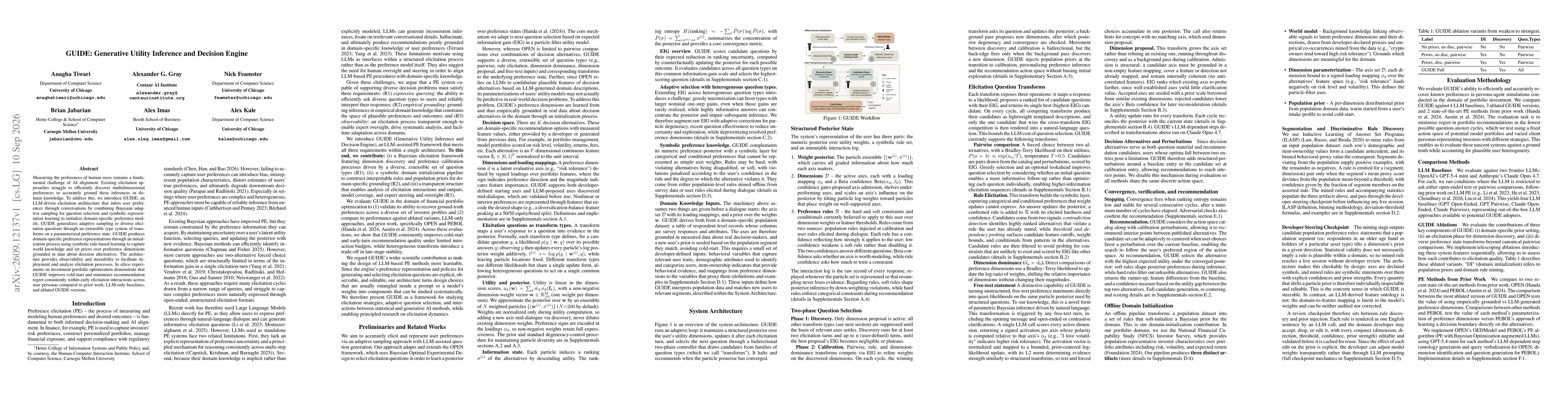Thumbnail for GUIDE: Generative Utility Inference and Decision Engine