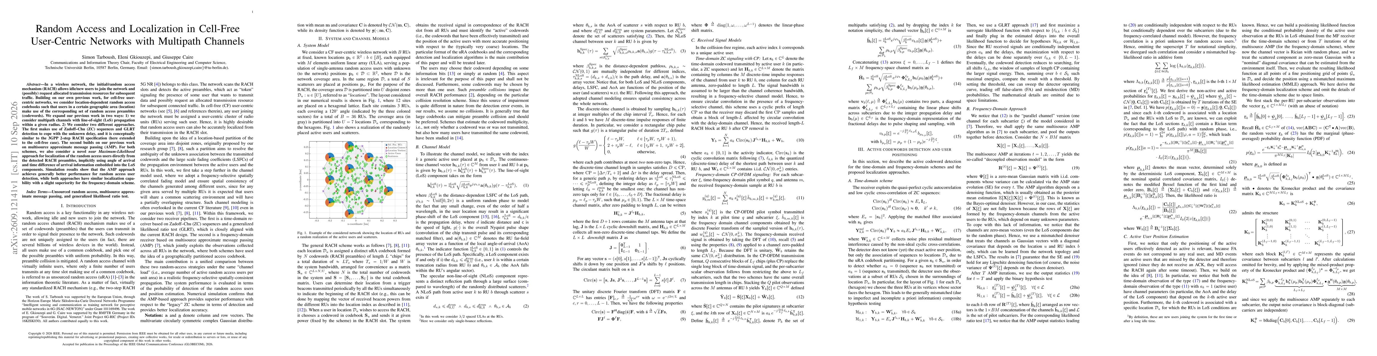 Thumbnail for Random Access and Localization in Cell-Free User-Centric Networks with Multipath Channels