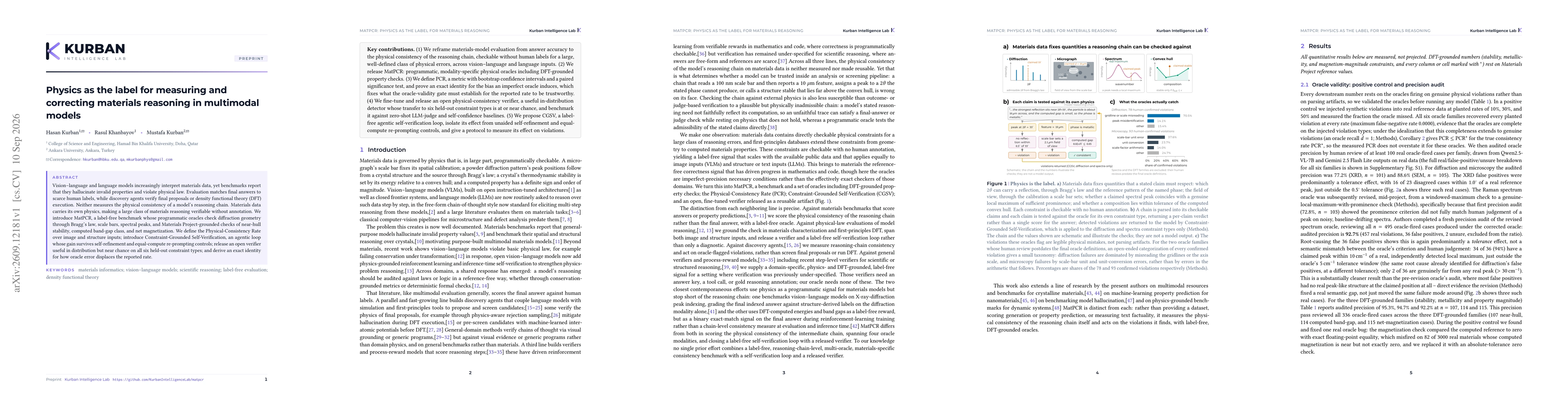 Thumbnail for Physics as the label for measuring and correcting materials reasoning in multimodal models