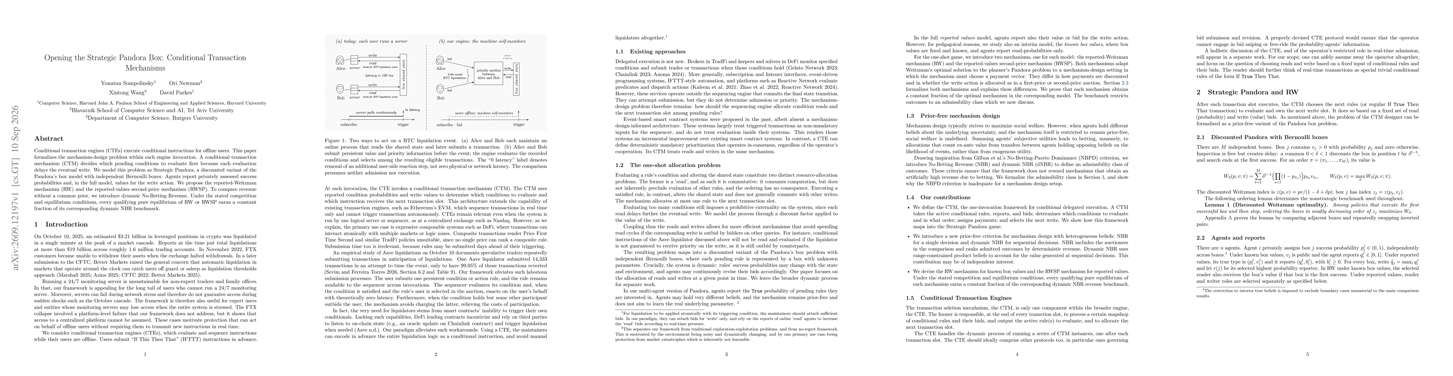Thumbnail for Opening the Strategic Pandora Box: Conditional Transaction Mechanisms