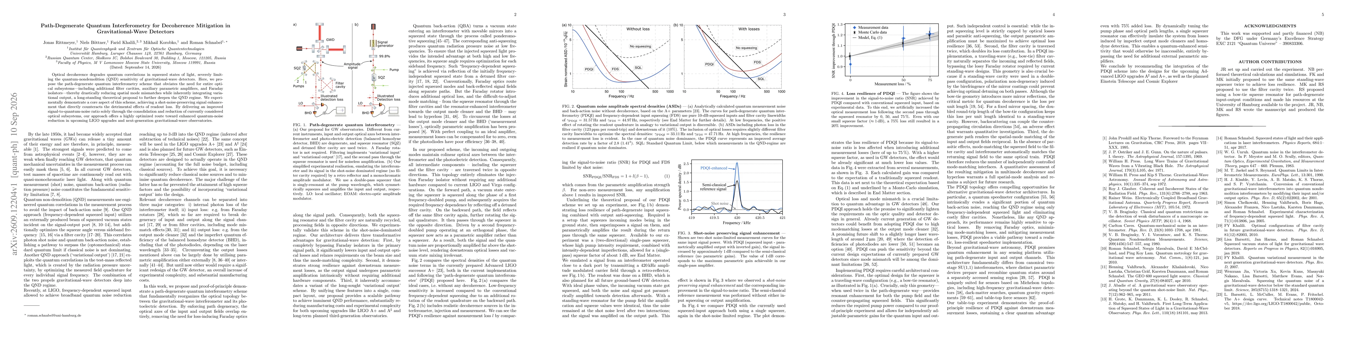 Thumbnail for Path-Degenerate Quantum Interferometry for Decoherence Mitigation in Gravitational-Wave Detectors