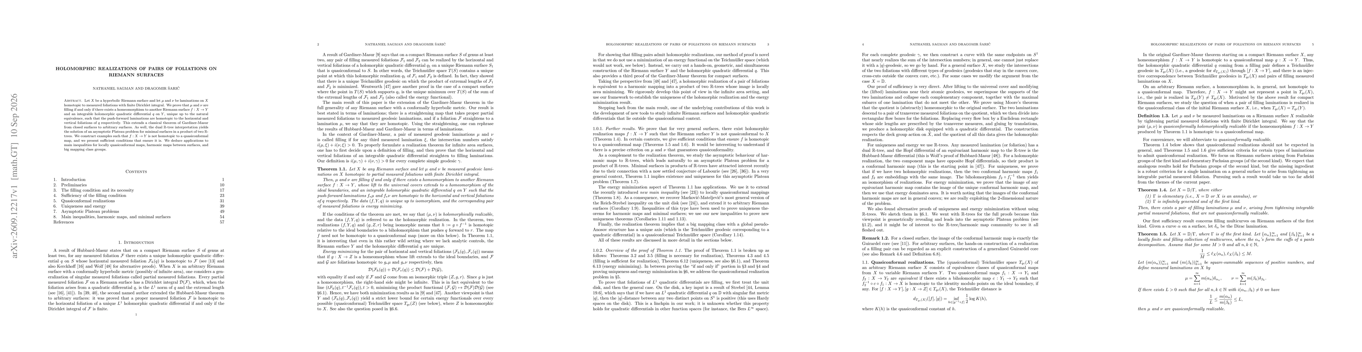 Thumbnail for Holomorphic realizations of pairs of foliations on Riemann surfaces