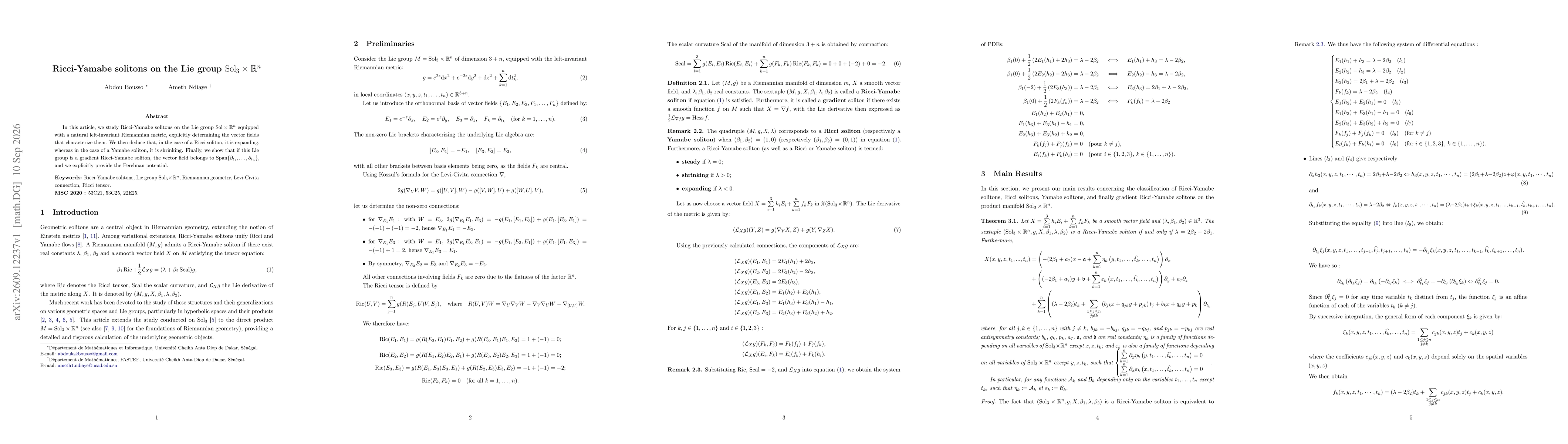 Thumbnail for Ricci-Yamabe solitons on the Lie group $\Sol \times \mathbb{R}^n$