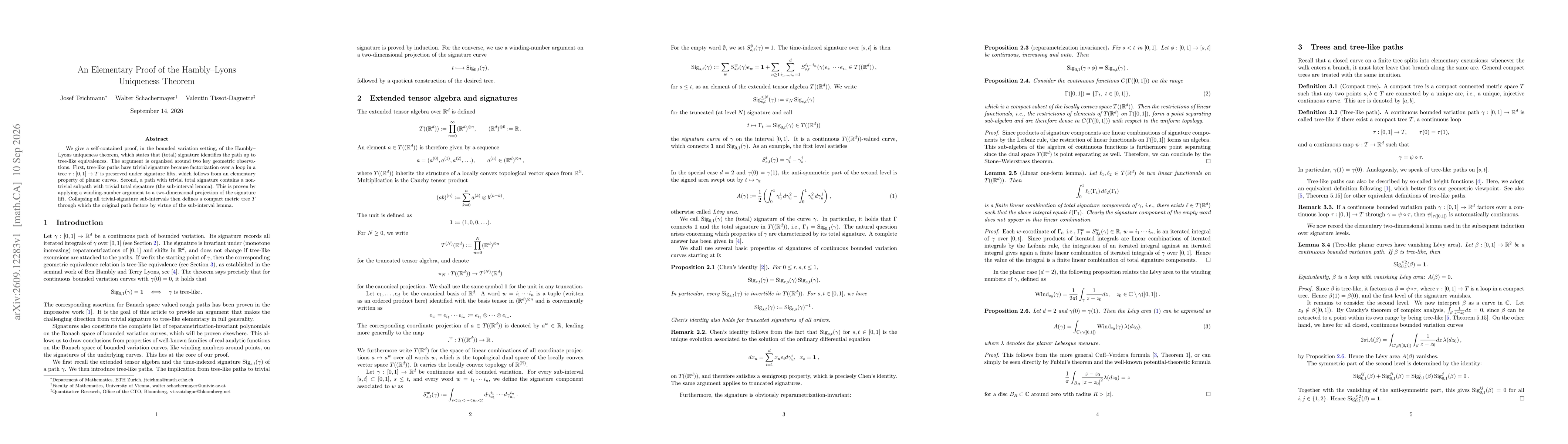 Thumbnail for An Elementary Proof of the Hambly-Lyons Uniqueness Theorem