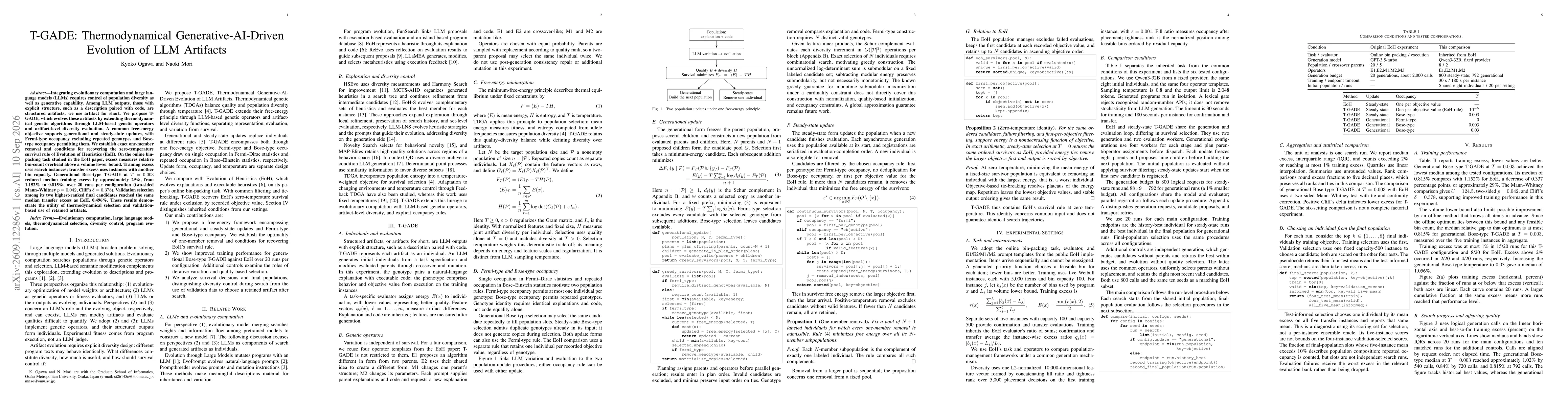 Thumbnail for T-GADE: Thermodynamical Generative-AI-Driven Evolution of LLM Artifacts