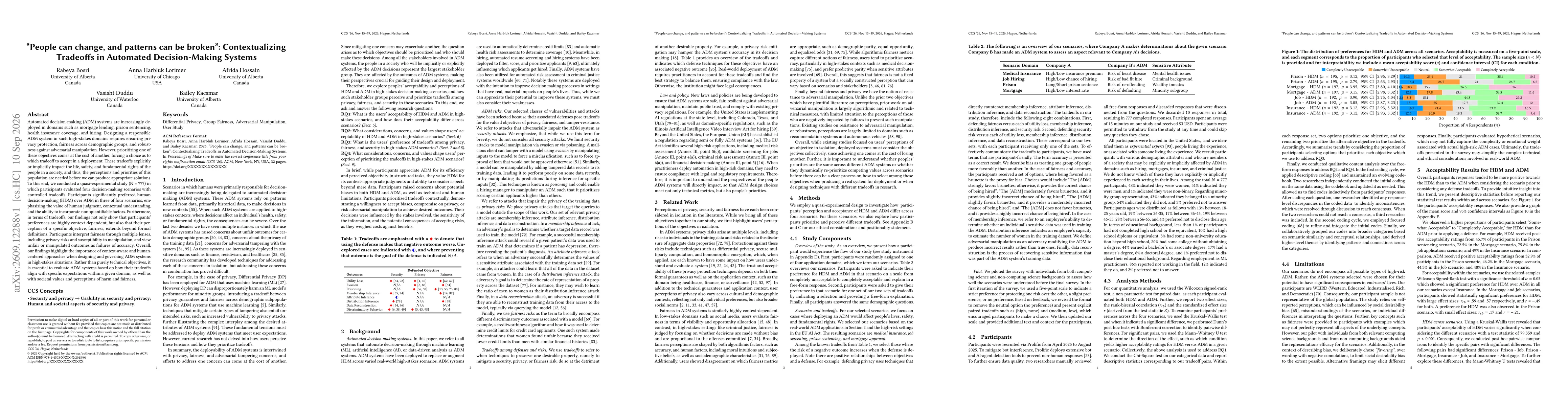 Thumbnail for "People can change, and patterns can be broken": Contextualizing Tradeoffs in Automated Decision-Making Systems