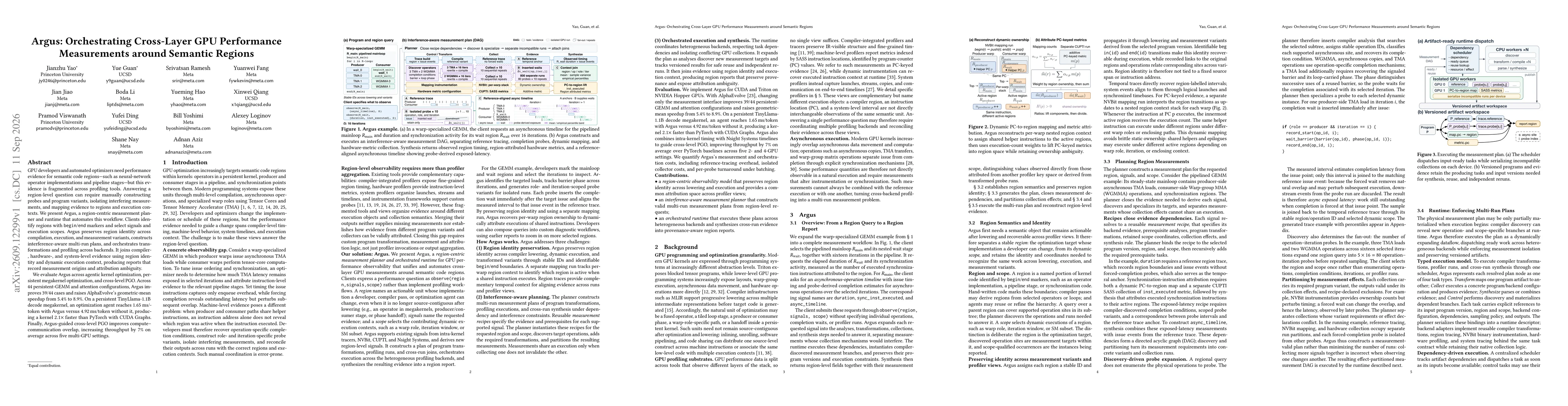 Thumbnail for Argus: Orchestrating Cross-Layer GPU Performance Measurements around Semantic Regions