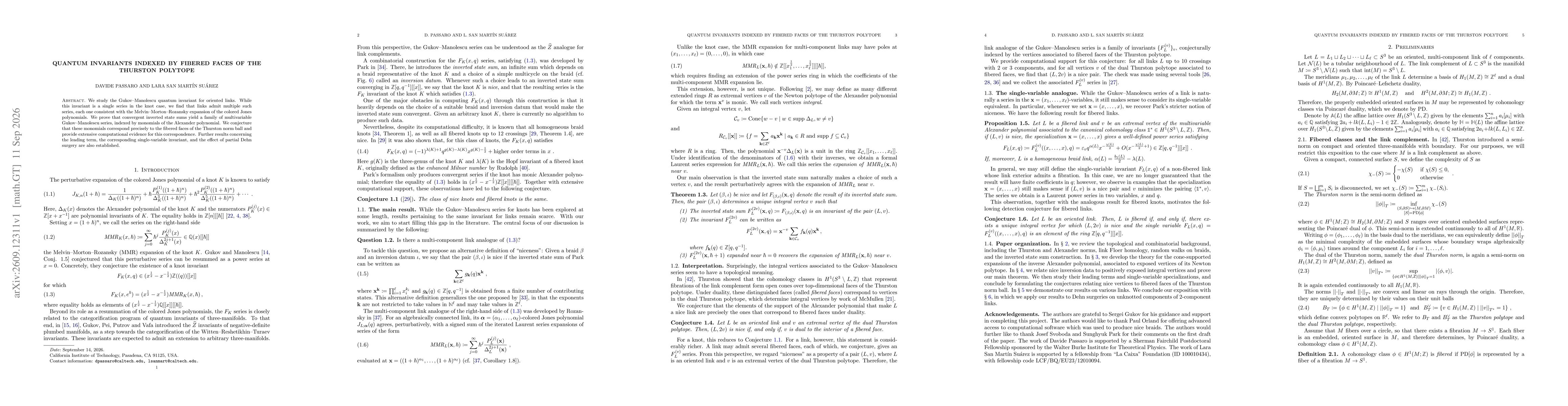 Thumbnail for Quantum Invariants indexed by Fibered Faces of the Thurston Polytope
