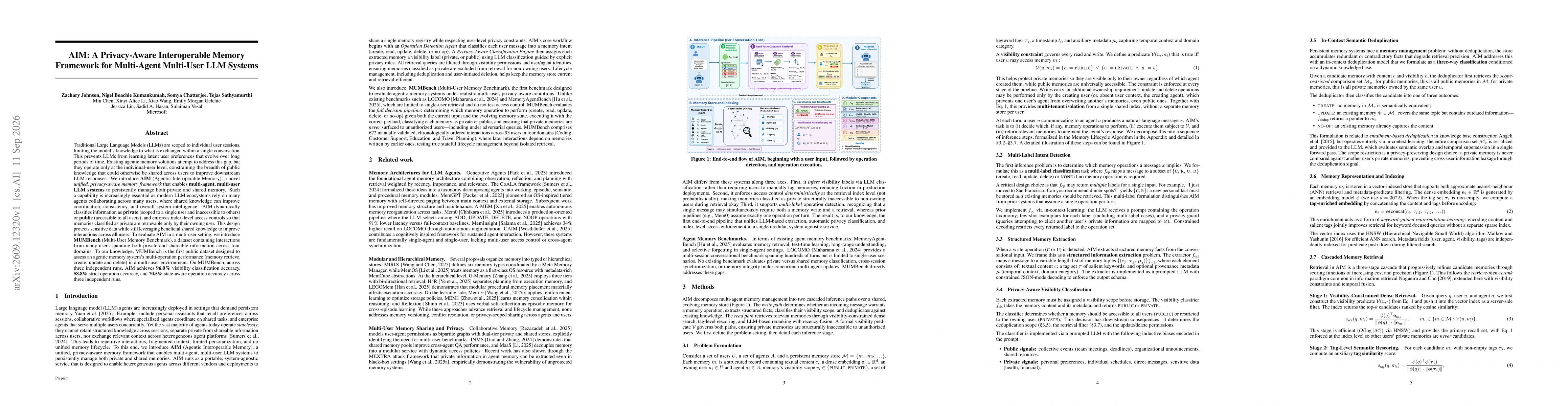 Thumbnail for AIM: A Privacy-Aware Interoperable Memory Framework for Multi-Agent Multi-User LLM Systems