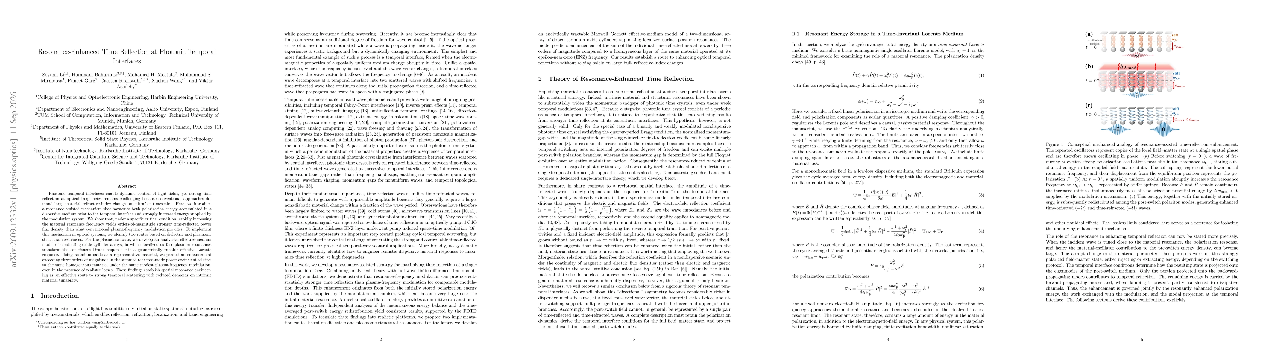 Thumbnail for Resonance-Enhanced Time Reflection at Photonic Temporal Interfaces