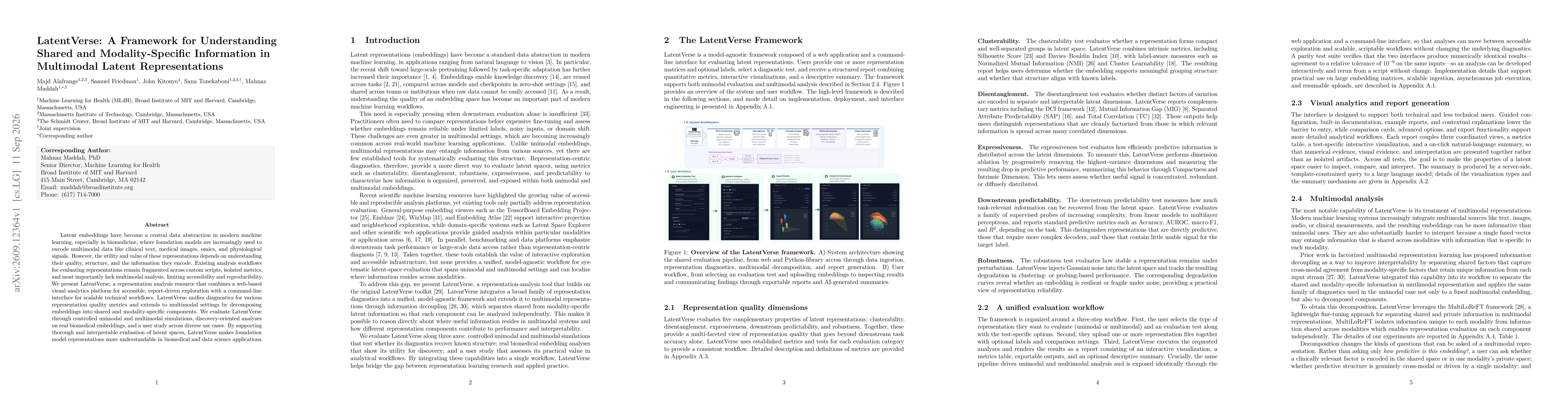 Thumbnail for LatentVerse: A Framework for Understanding Shared and Modality-Specific Information in Multimodal Latent Representations