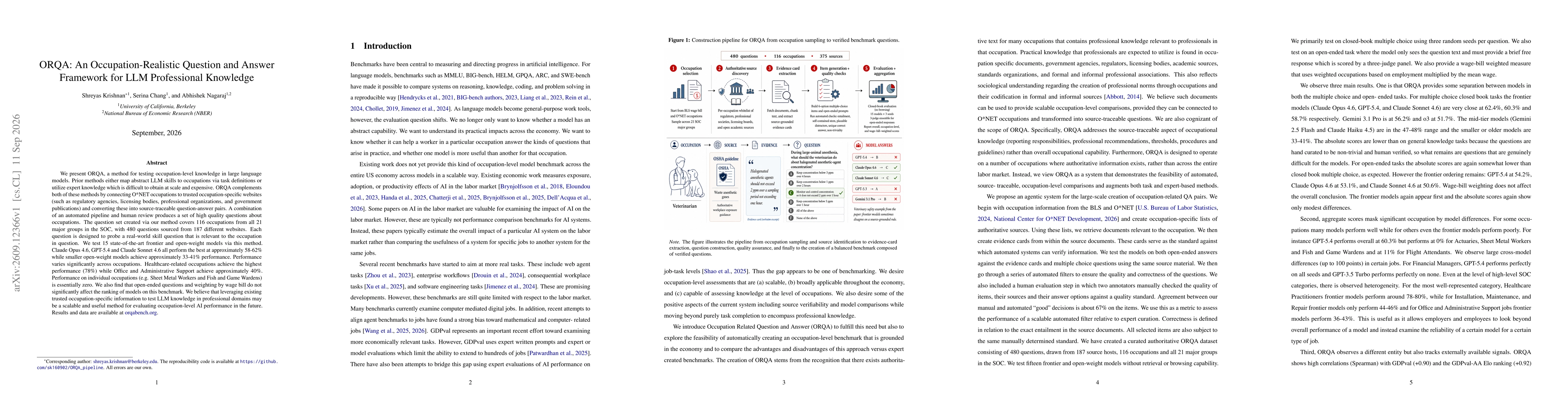 Thumbnail for ORQA: An Occupation-Realistic Question and Answer Framework for LLM Professional Knowledge