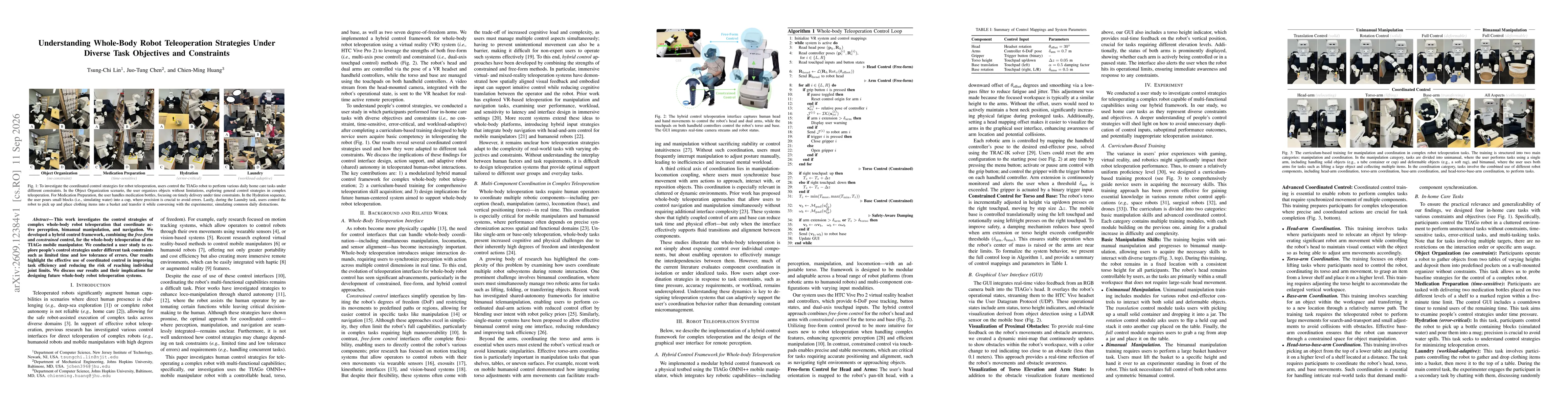 Thumbnail for Understanding Whole-Body Robot Teleoperation Strategies Under Diverse Task Objectives and Constraints
