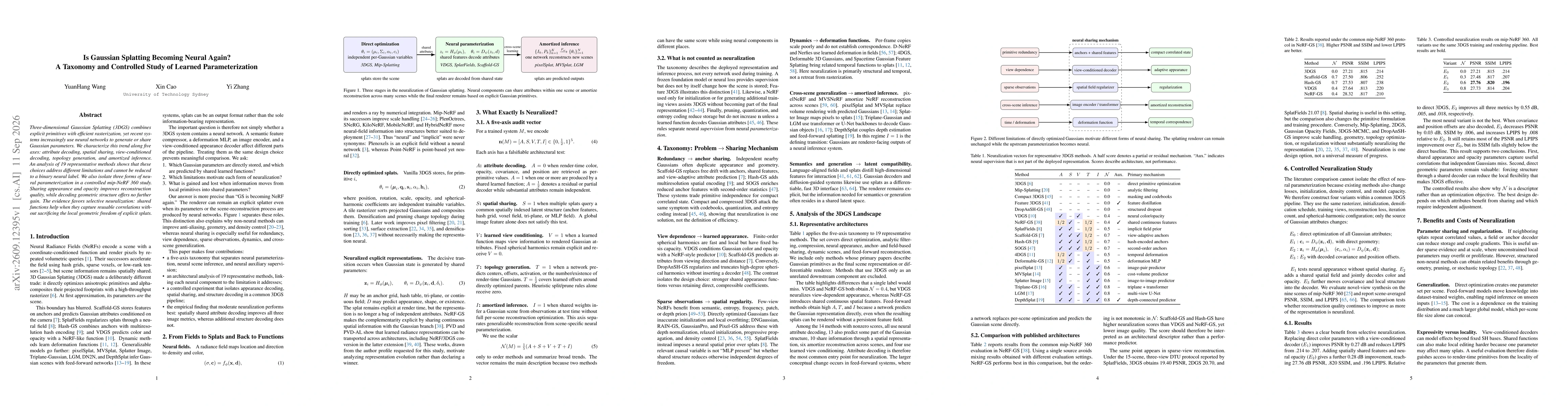 Thumbnail for Is Gaussian Splatting Becoming Neural Again? A Taxonomy and Controlled Study of Learned Parameterization
